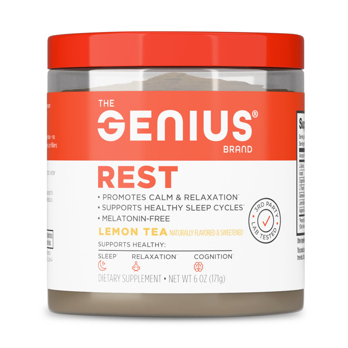 Complément alimentaire sommeil Genius Rest au citron, vue de face