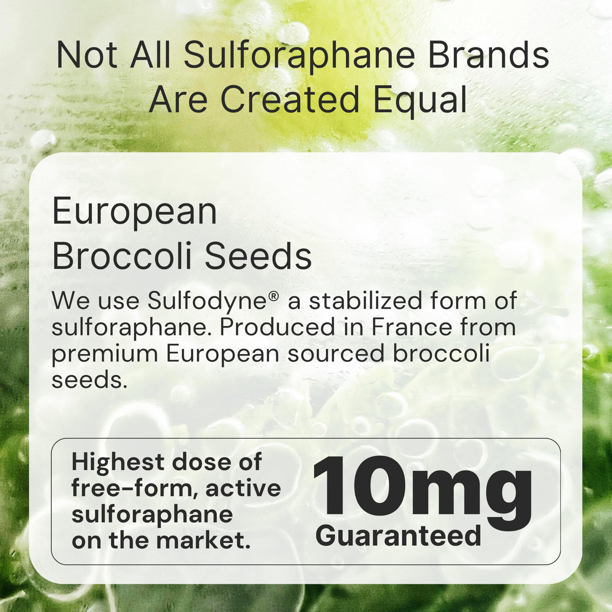 Complément alimentaire sulforaphane Ideal Wellness sur une table en bois