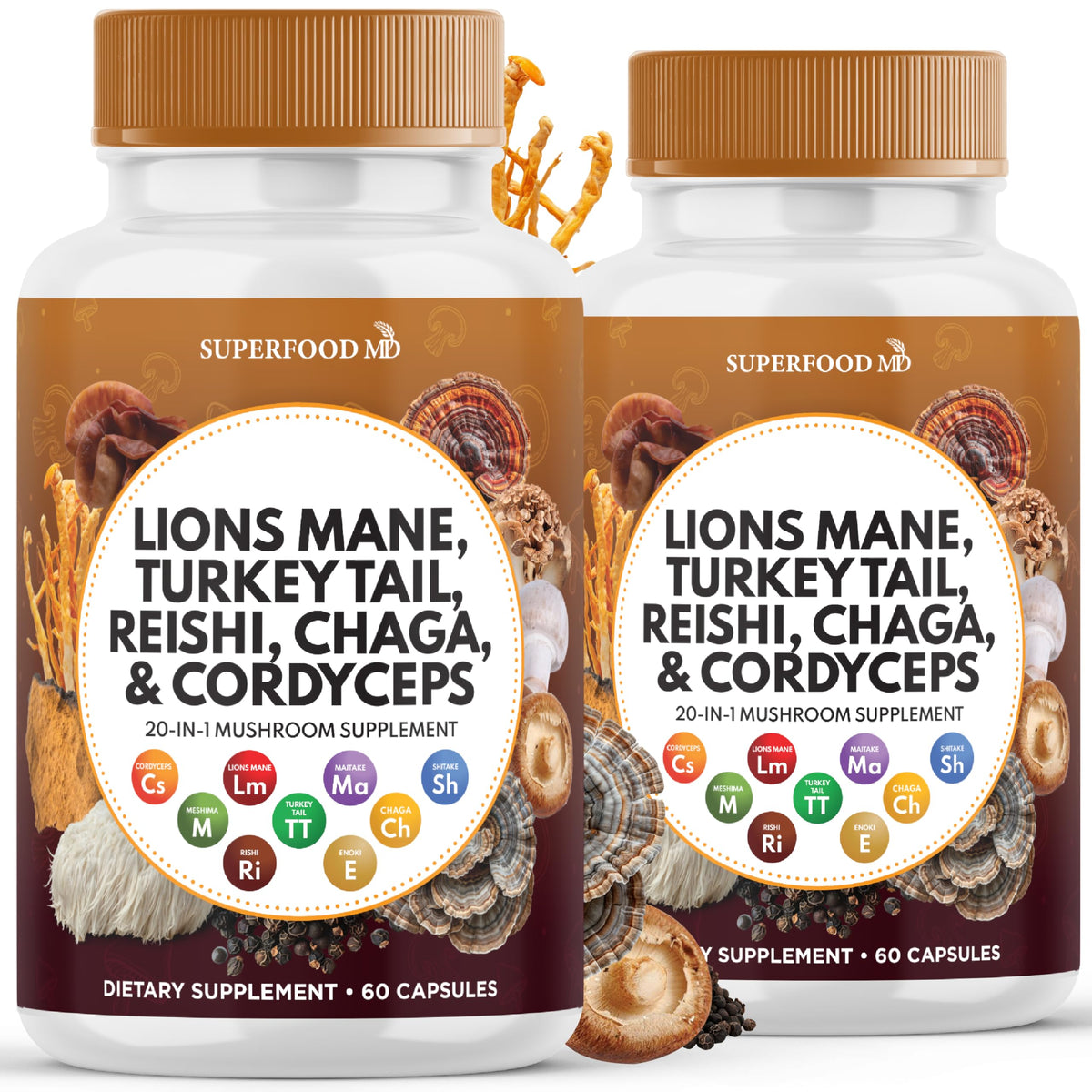 Complément alimentaire Superfood MD Champignon Lion 120 capsules vue de face