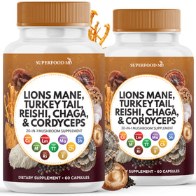 Complément alimentaire Superfood MD Champignon Lion 120 capsules vue de face