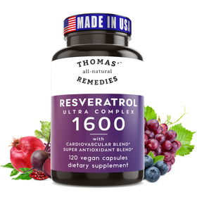 Complément alimentaire Trans-Resvératrol 1600mg de Thomas, vue de face