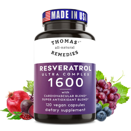 Complément alimentaire Trans-Resvératrol 1600mg de Thomas, vue de face