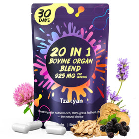 Complément alimentaire tzaxyan organes de boeuf 20-en-1 en capsules