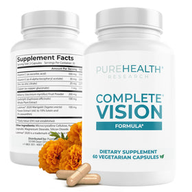 Complément alimentaire Vision PUREHEALTH RESEARCH avant avec étiquette