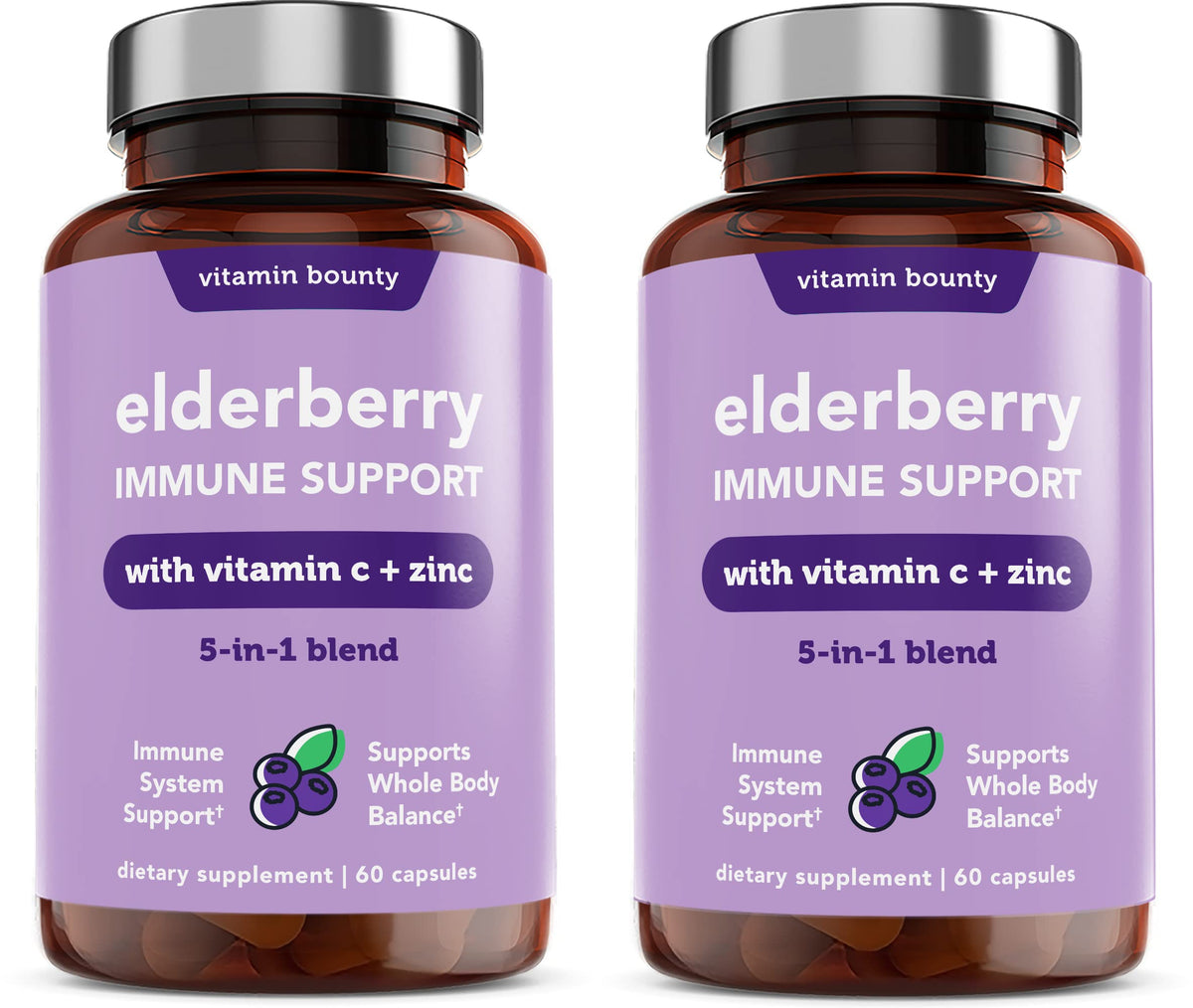 Complément alimentaire Vitamin Bounty Baies de Sureau 60 capsules en boîte