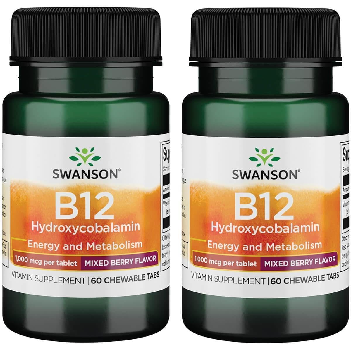 Complément alimentaire Vitamine B-12 Swanson 5 mg, 60 tablettes, vue avant