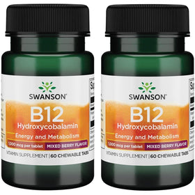 Complément alimentaire Vitamine B-12 Swanson 5 mg, 60 tablettes, vue avant