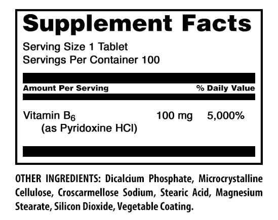 Complément Alimentaire Vitamine B6 Amazing Nutrition 100 mg, vue de côté