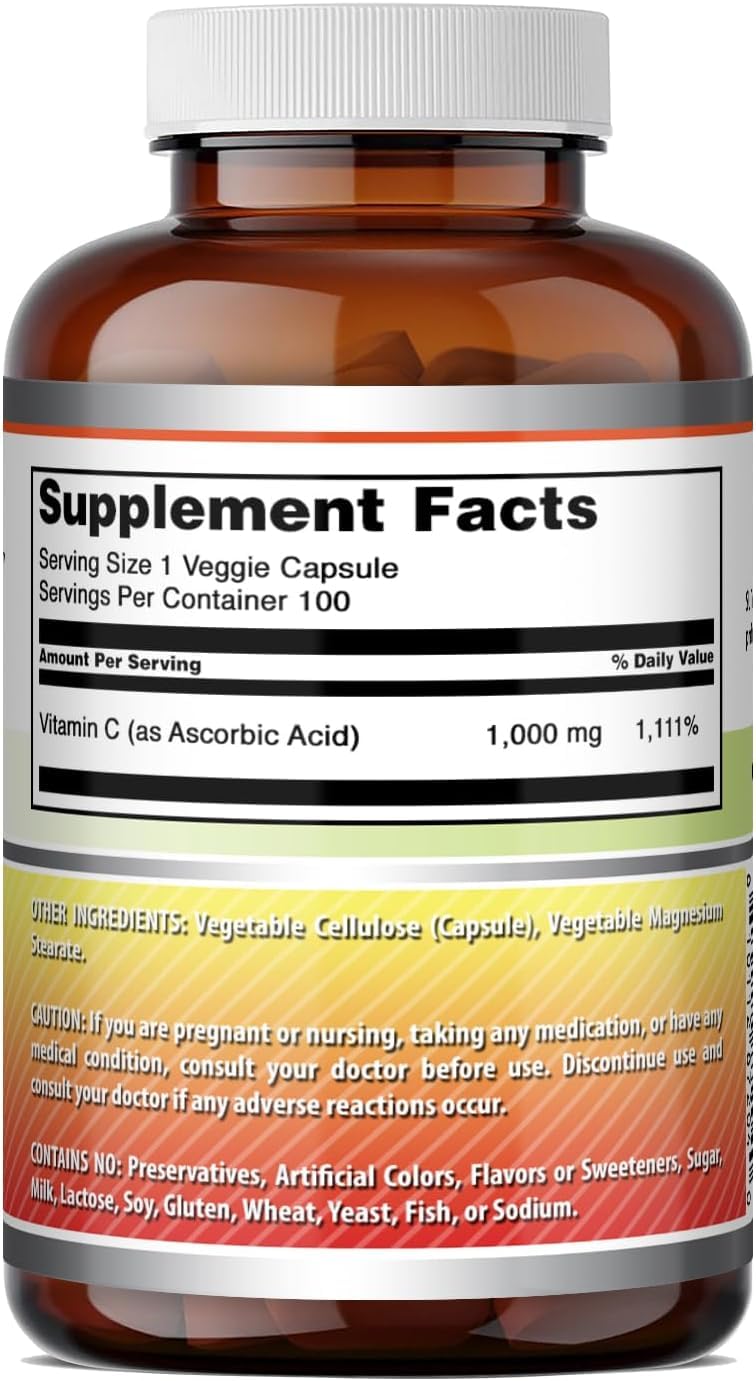 Complément Alimentaire Vitamine C 1000 mg Amazing Nutrition présentation sur une table