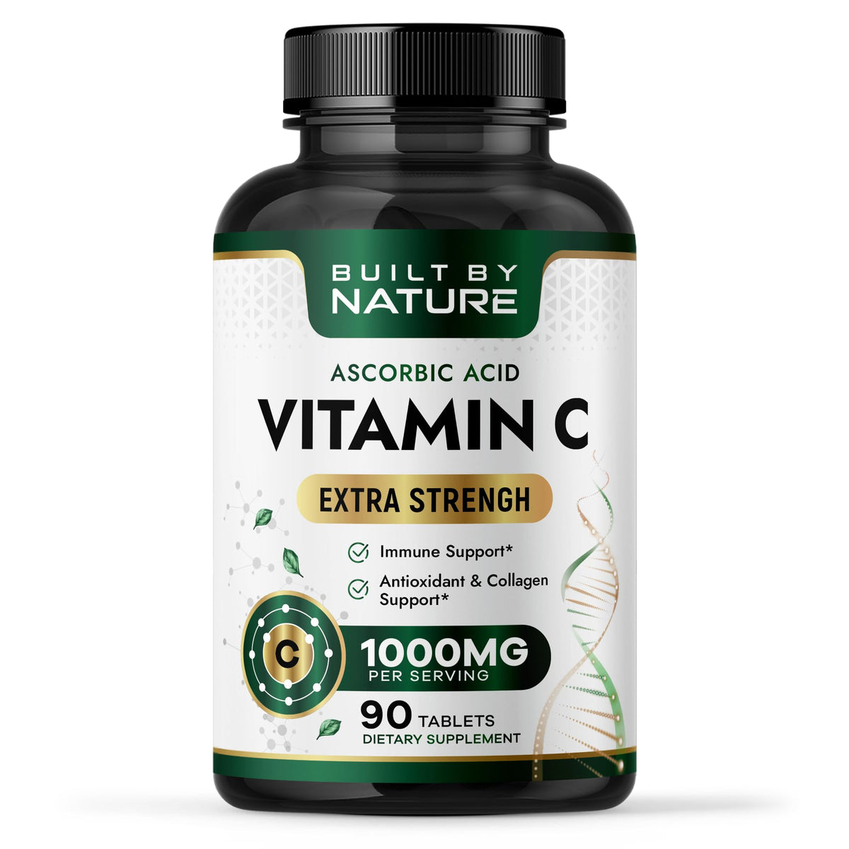 Complément alimentaire Vitamine C 1000mg Built by Nature, flacon de 90 comprimés