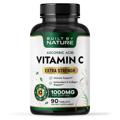 Complément alimentaire Vitamine C 1000mg Built by Nature, flacon de 90 comprimés