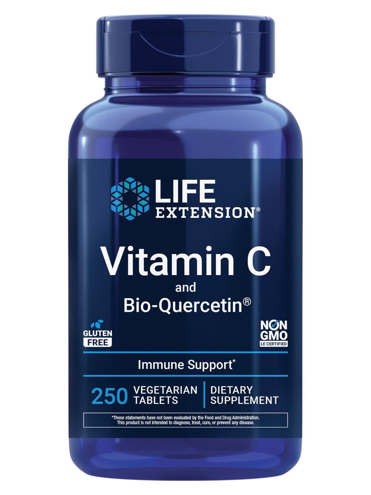 Complément alimentaire Vitamine C et Bio-Quercétine Life Extension, 250 comprimés en boîte