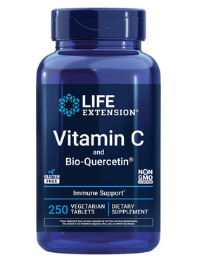 Complément alimentaire Vitamine C et Bio-Quercétine Life Extension, 250 comprimés en boîte