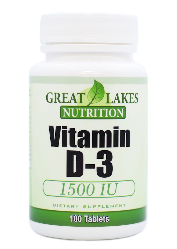 Complément alimentaire Vitamine D3 1500UI Great Lakes Nutrition vue avant