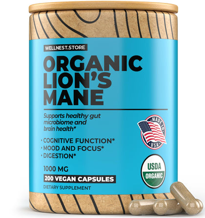 Complément alimentaire Wellnest.Store Champignon Hericium 200 capsules