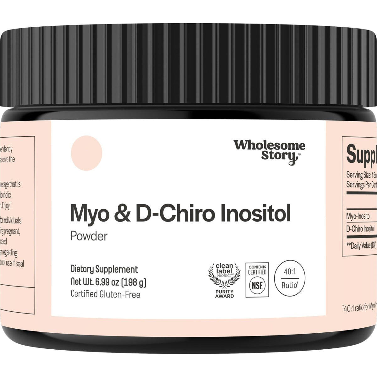 Complément alimentaire Wholesome Story Myo-Inositol et D-Chiro Inositol en poudre, vue avant
