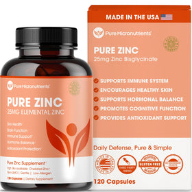Complément Alimentaire Zinc 25mg Pure Micronutrients, 120 Capsules, vue de face