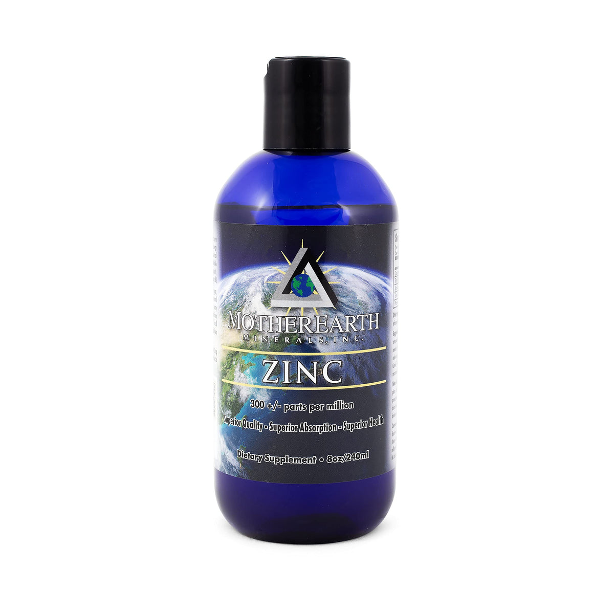 Complément alimentaire zinc liquide Mother Earth Minerals 240 ml vue avant