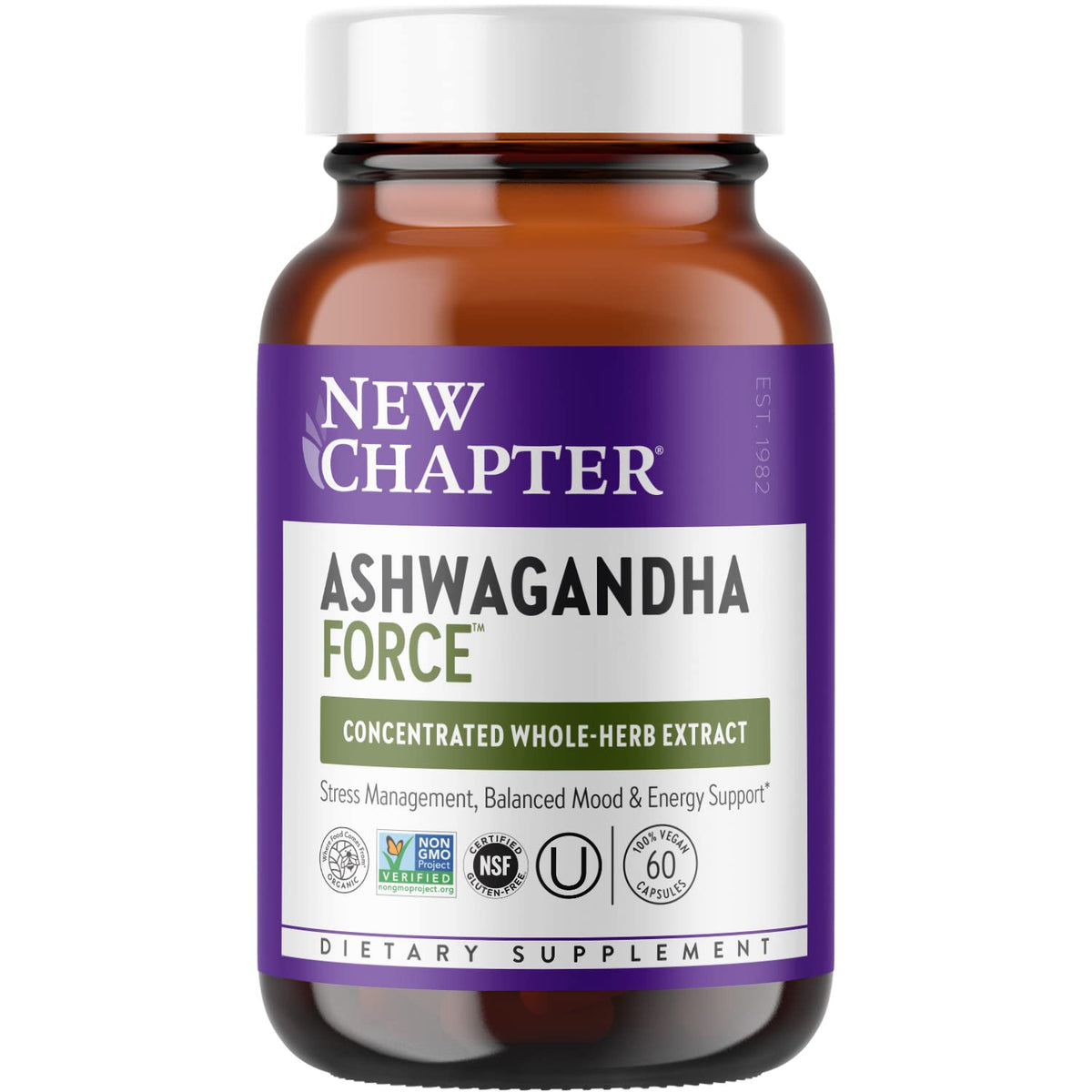 Complément Ashwagandha Bio de New Chapter en boîte