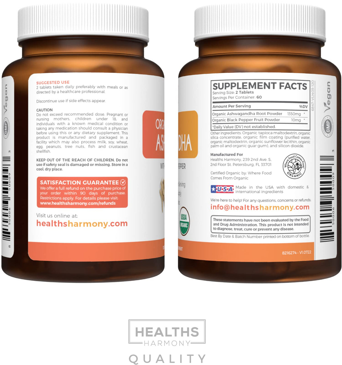 Complément Ashwagandha présenté avec des ingrédients naturels