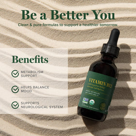 Complément B12 liquide sublingual sur une table