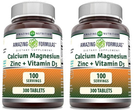 Complément Calcium Magnésium Zinc 300 comprimés Amazing Nutrition vue de face