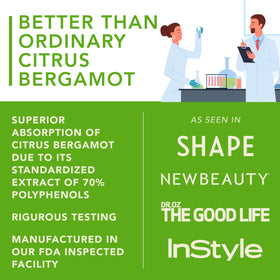 Complément Citrus Bergamot 1200mg avec un verre d'eau