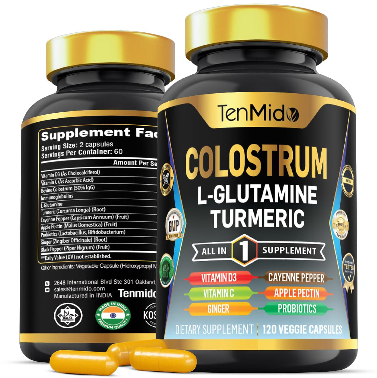 Complément Colostrum Tenmido 120 capsules vue avant