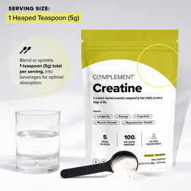 Complément créatine monohydrate micronisée 5g avec cuillère