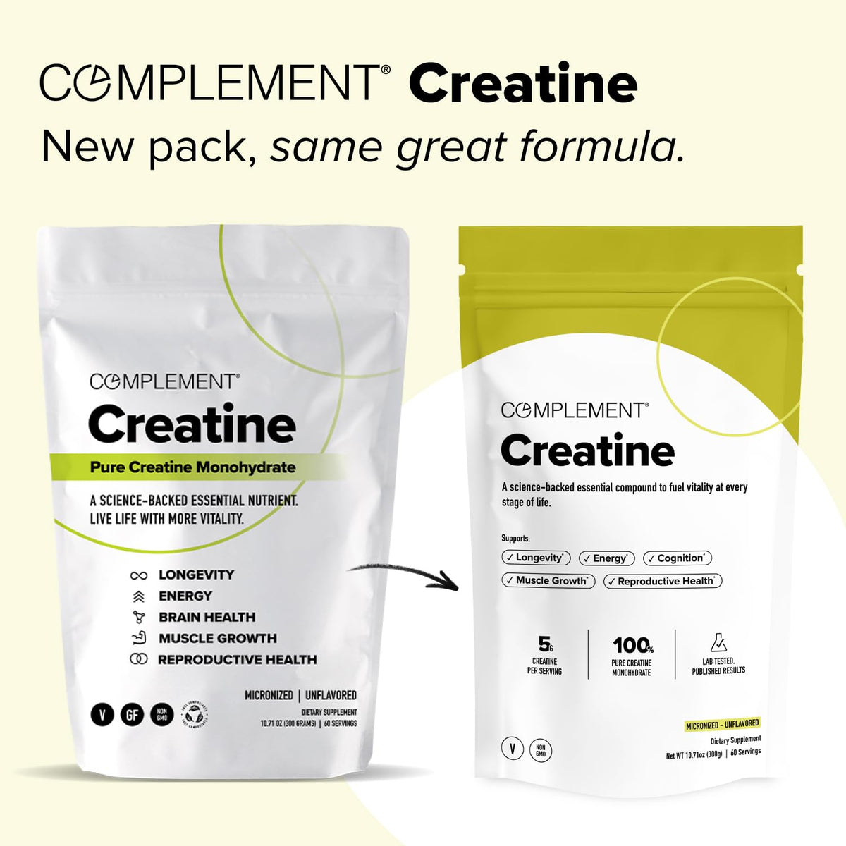 Complément créatine monohydrate micronisée 5g vue arrière