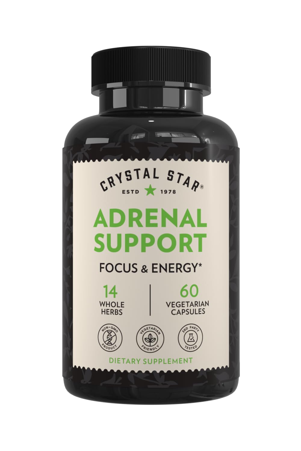 Complément Crystal Star Adrenal Support 60 capsules vue avant
