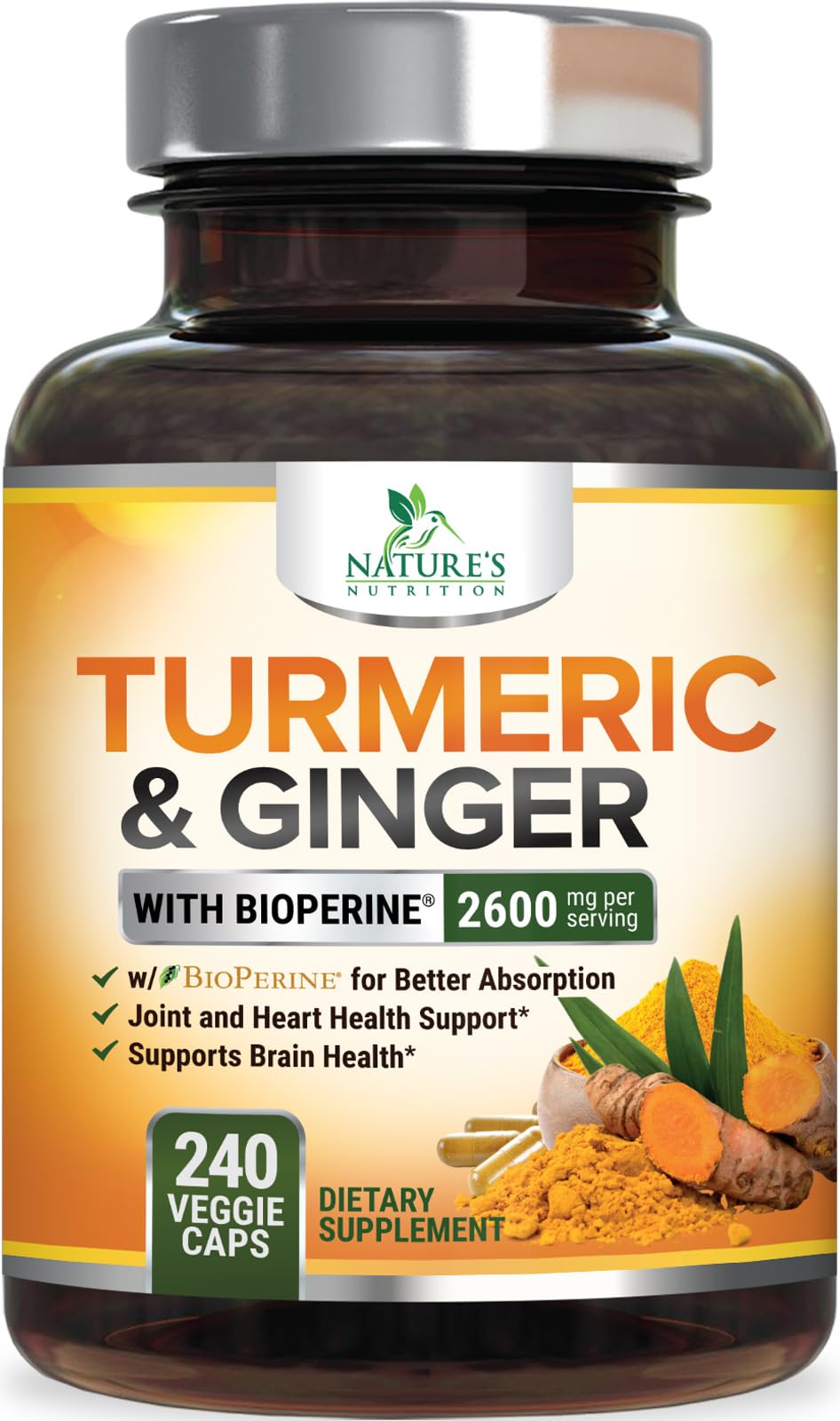 Complément Curcuma 2600mg Nature's Nutrition vue de face