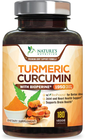 Complément Curcuma Nature's Nutrition 1800mg avec BioPerine, vue avant