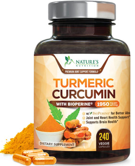Complément Curcuma Nature's Nutrition 240 capsules vue avant