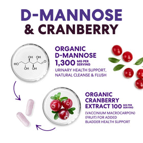 Complément D-Mannose 1300mg avec étiquette claire et détails