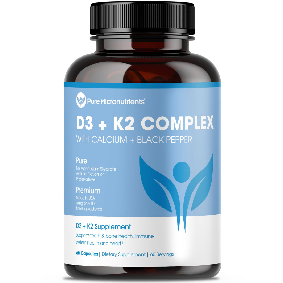 Complément D3 K2 Vegan 100mcg + 5000 IU Pure Micronutrients - vue de face