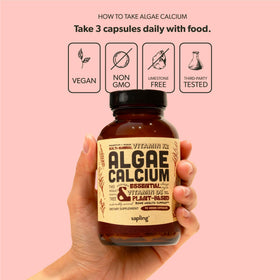 Complément de calcium sapling 600mg sur une table en bois