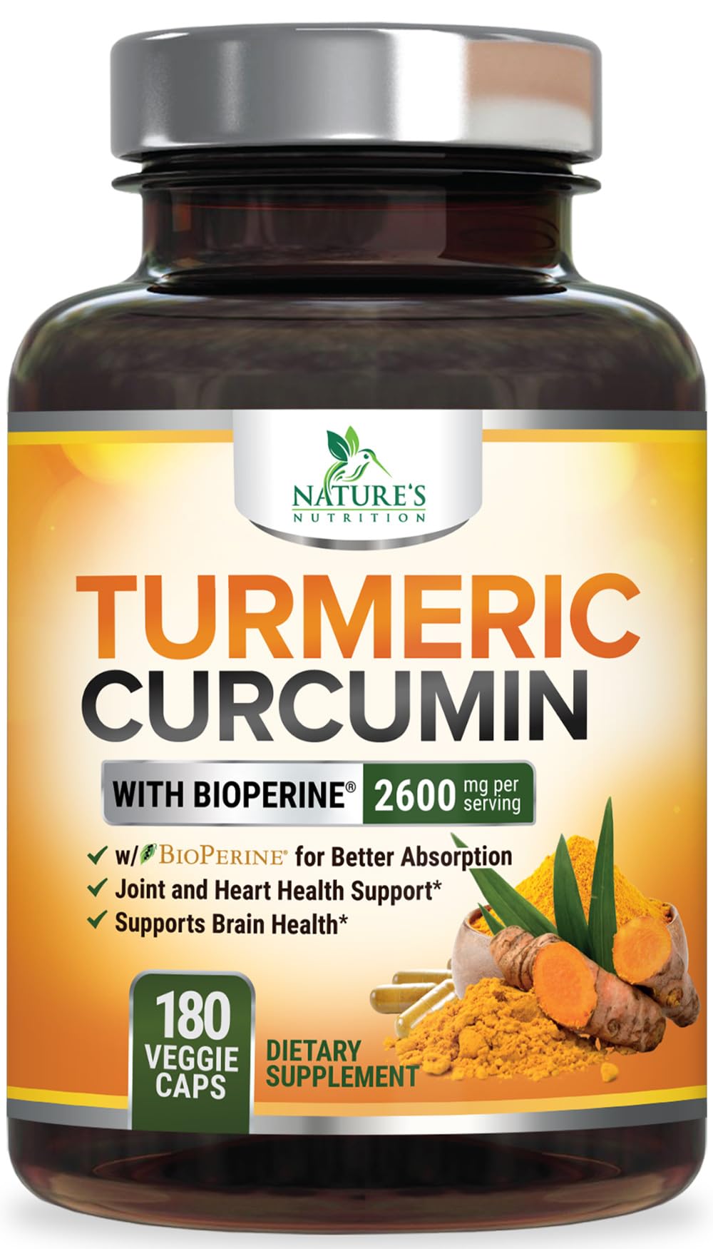 Complément de curcuma Nature's Nutrition 2400mg vue de face