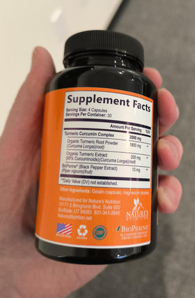 Complément de curcuma Nature's Nutrition avec extrait de BioPerine