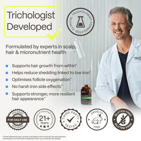 Complément de fer Advanced Trichology avec vue latérale