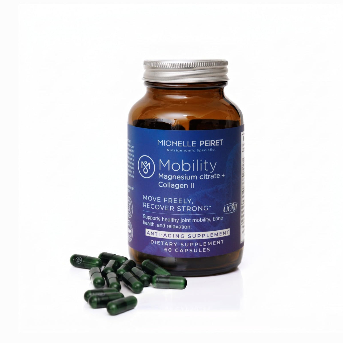 Complément de Magnésium + Collagène Michelle Peiret, boîte de 60 capsules