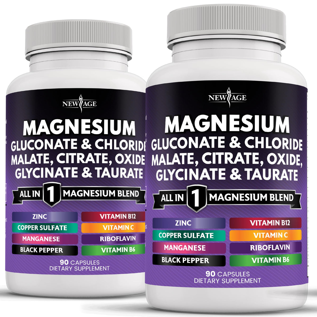 Complément de magnésium NEW AGE 2200mg, vue avant du produit