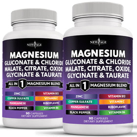 Complément de magnésium NEW AGE 2200mg, vue avant du produit