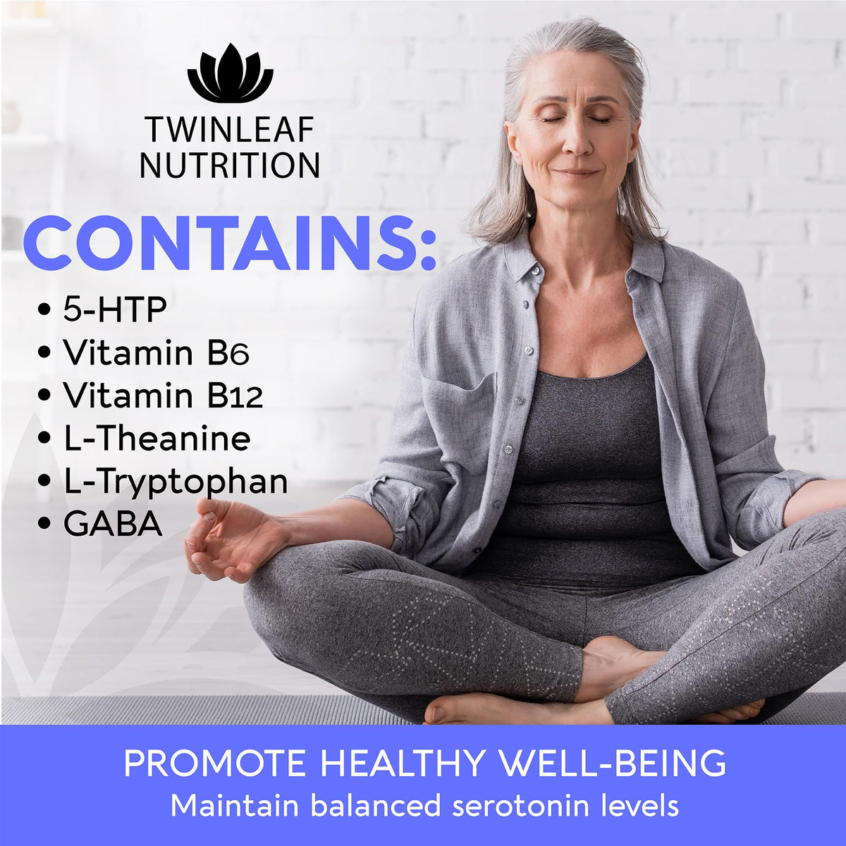 Complément de sérotonine TWINLEAF NUTRITION avec description des bienfaits
