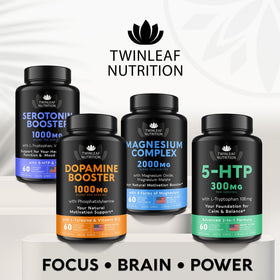 Complément de sérotonine TWINLEAF NUTRITION sur une surface blanche