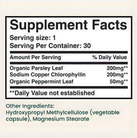 Complément déodorant parmint. sur une table avec un livre