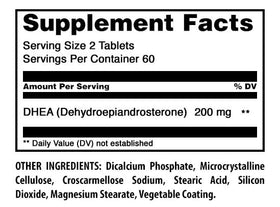 Complément DHEA 200mg Amazing Nutrition, comprimés en gros plan