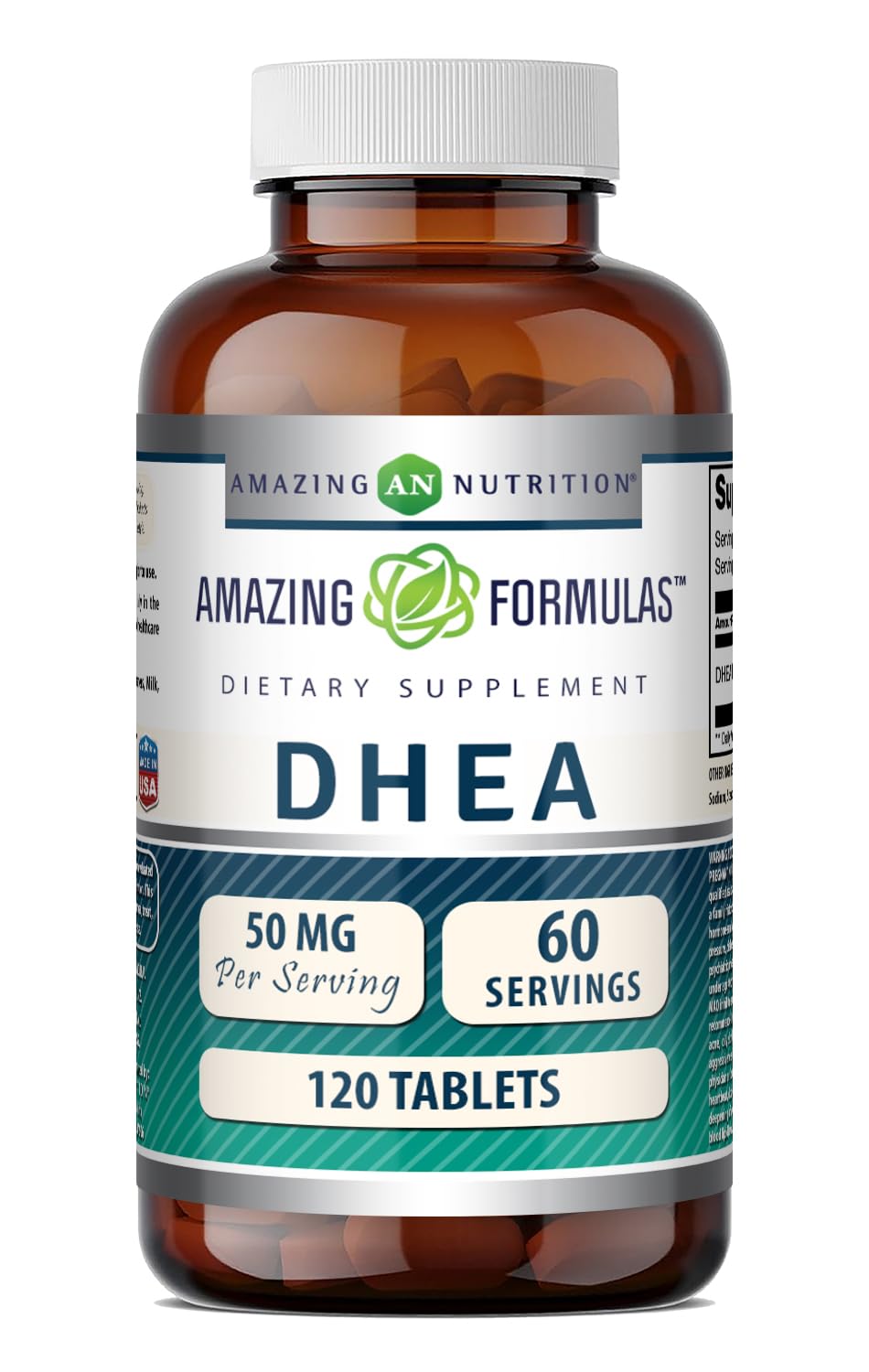Complément DHEA 50 Mg Amazing Nutrition flacon avant