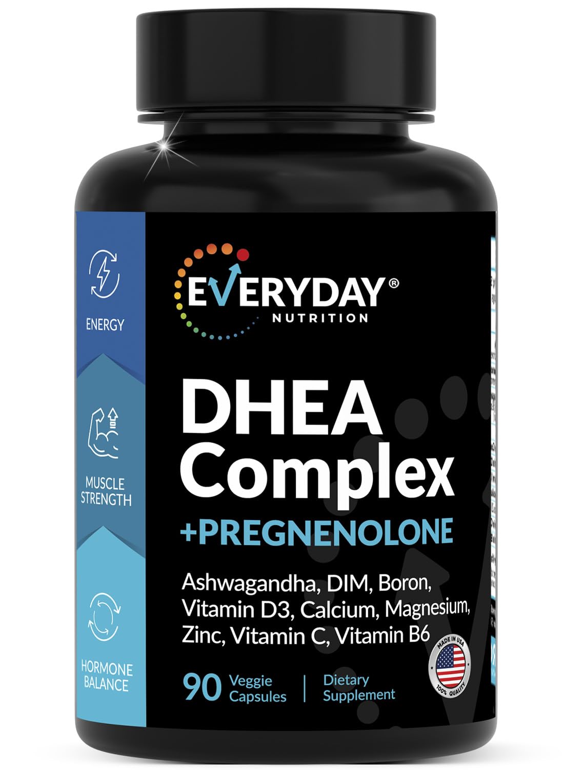 Complément DHEA Micronisé 200mg d'EVERYDAY NUTRITION, vue de face
