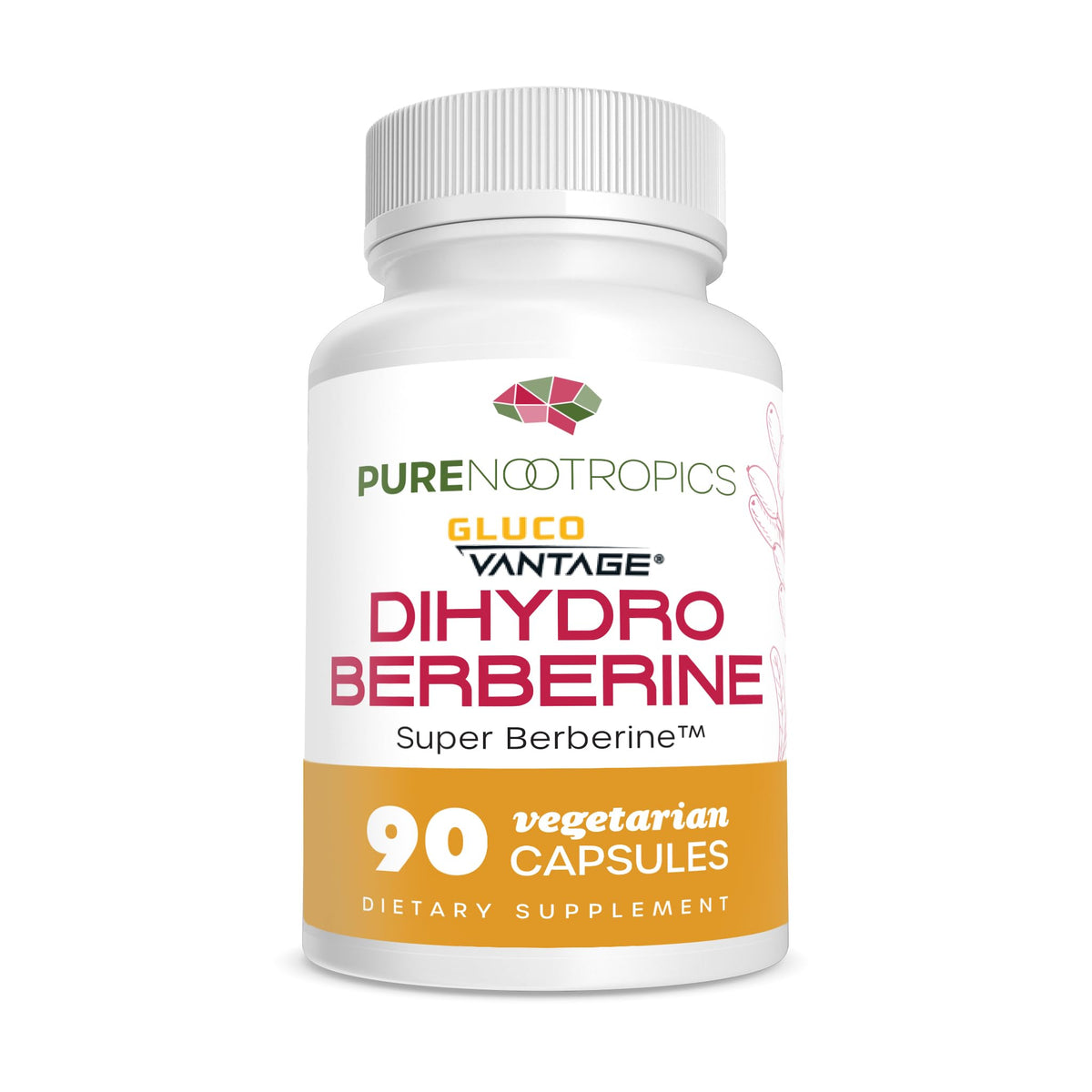 Complément Dihydroberbérine GlucoVantage 100 mg de Pure Nootropics, vue avant